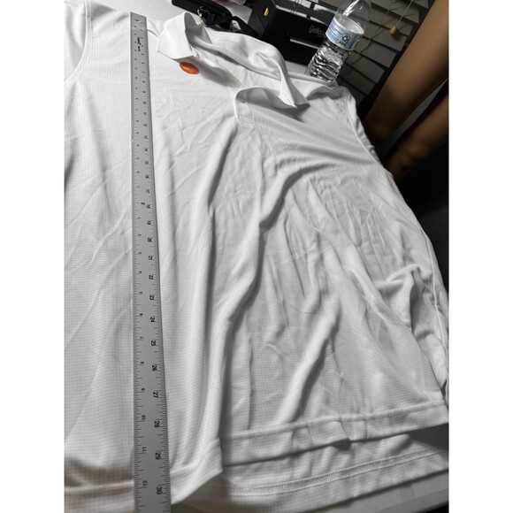Izod Golf Collection Xtreme Function Checked Pattern Polo Shirt White Mens XL - Picture 6 of 15